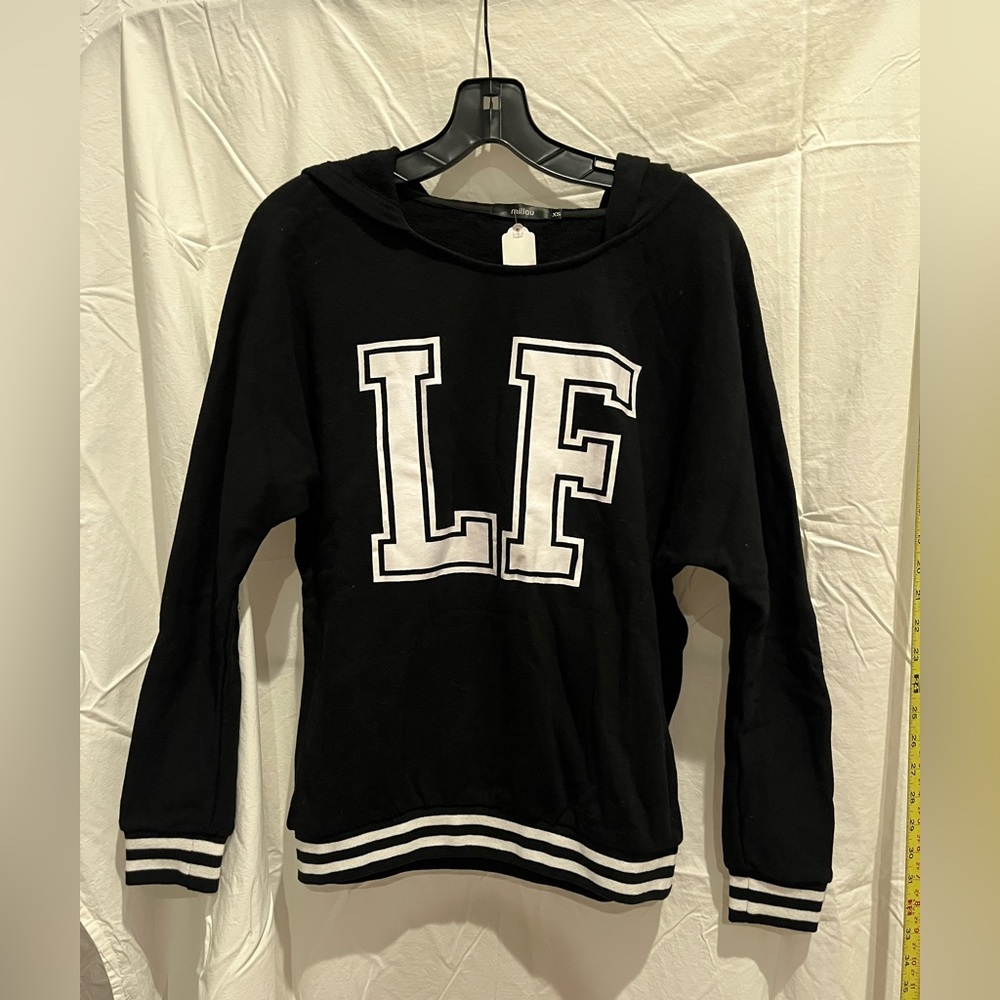 Millau Black Sweatshirt with White Lettering